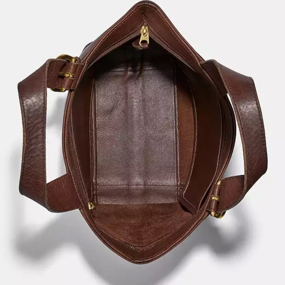 Coach Waverly Brown Leather Tote Bag - Picture 3 of 15